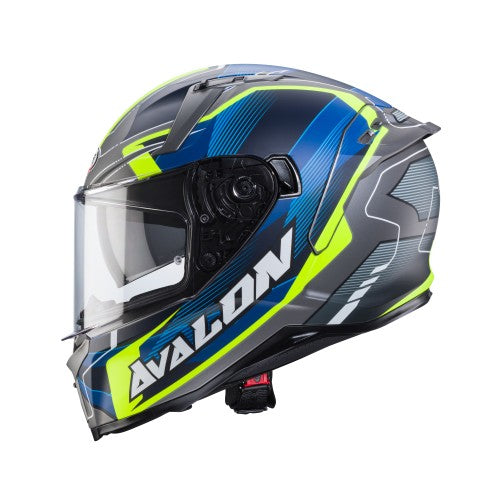 Caberg Avalon X Optic (Matt Grey/Blue/Yellow Fluoro) ECE 22.06 Approved
