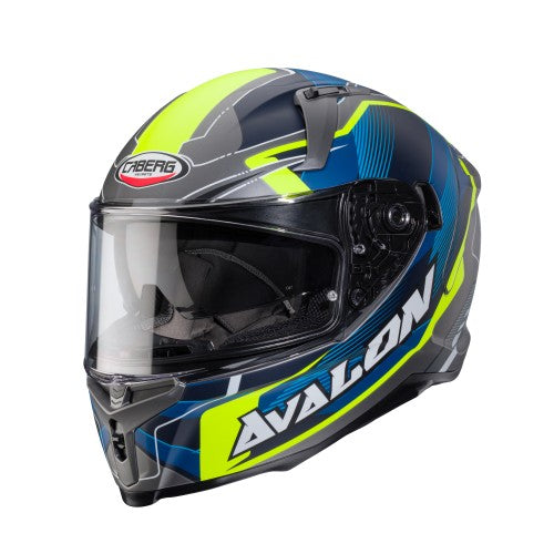 Caberg Avalon X Optic (Matt Grey/Blue/Yellow Fluoro) ECE 22.06 Approved